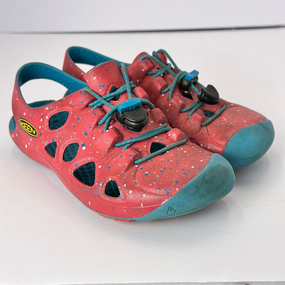 Keen Rio Kids Water Sandals Red Blue Paint Splatter Bungee Size 12 US 1012729
